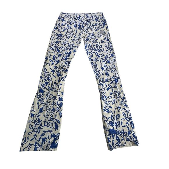 Current/Elliot X DVF The Classic Skinny Blue White Floral Printed Jeans Size 32 - Picture 6 of 10
